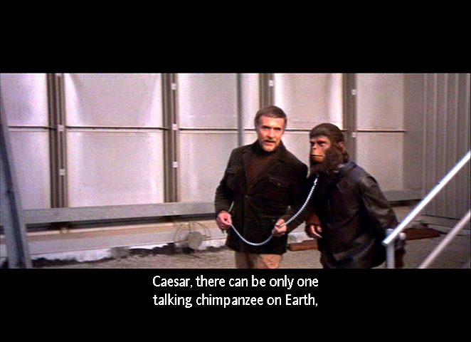 when does caesar talk in planet of the apes